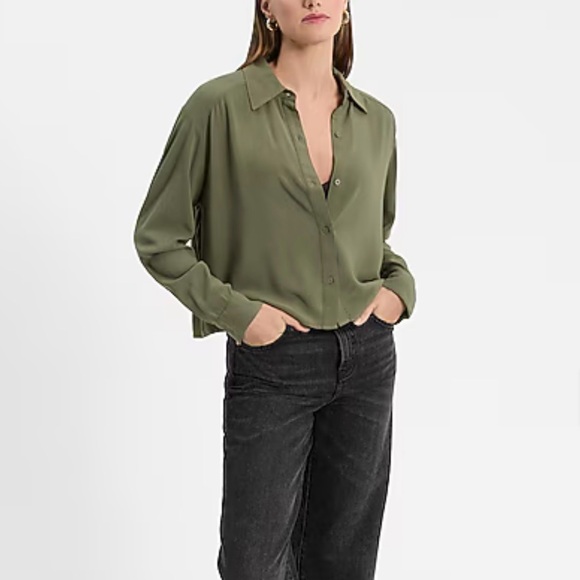 Express Tops - Express olive blouse